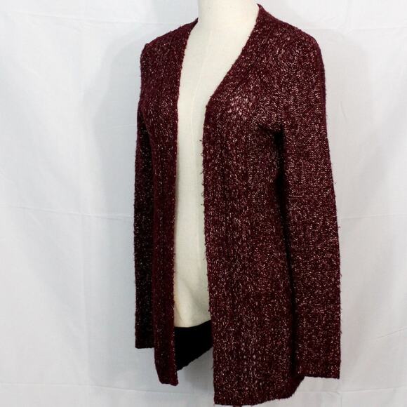 Maurices Burgundy Open Front Knit Cardigan Sweater Size S - Picture 4 of 8